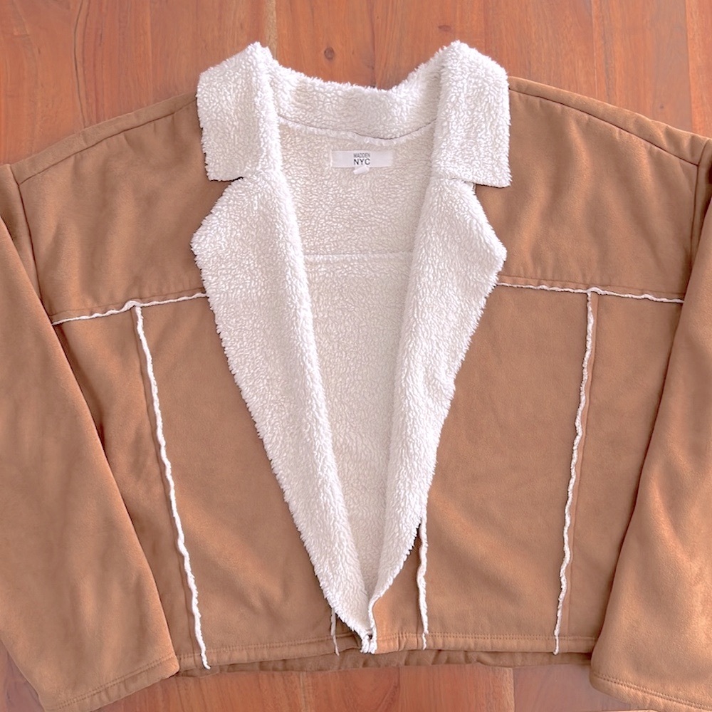 Women’s Faux Suede Jacket lined with Faux Sherling